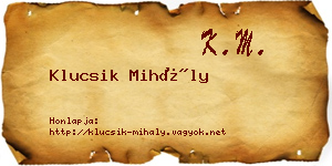 Klucsik Mihály névjegykártya