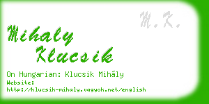 mihaly klucsik business card